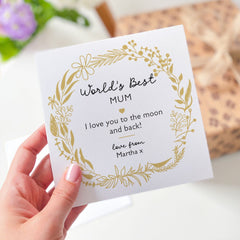 Card For Mum To The World's Best Mum Mama On Mother's Day Mum's Birthday Gift Card With Flowers Greeting Card Love You Mum Christmas