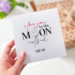 Card For Mummy I Love You To The Moon And Back Mother's Day Thank You Mum Card Mama Cute Gift Card For Mum's Birthday New Mum Baby Shower