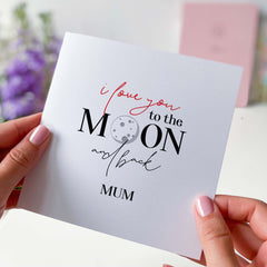 Card For Mummy I Love You To The Moon And Back Mother's Day Thank You Mum Card Mama Cute Gift Card For Mum's Birthday New Mum Baby Shower