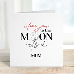 Card For Mummy I Love You To The Moon And Back Mother's Day Thank You Mum Card Mama Cute Gift Card For Mum's Birthday New Mum Baby Shower