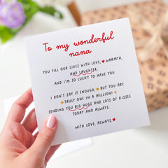 Card for Nana Mother's Day Card Thoughtful Gift for Nana Heartfelt Message Keepsake Birthday Card for Special Grandmother