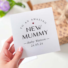 Card For New Mum With Baby Name And Birth Date Mum's Birth Gift Card For Mummy Baby Shower Gift Card Baby Birth Gift To An Amazing New Mummy