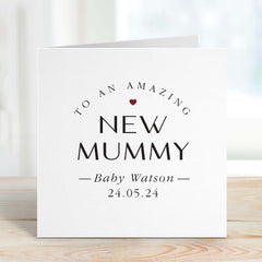 Card For New Mum With Baby Name And Birth Date Mum's Birth Gift Card For Mummy Baby Shower Gift Card Baby Birth Gift To An Amazing New Mummy