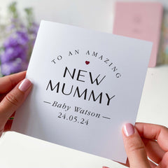 Card For New Mum With Baby Name And Birth Date Mum's Birth Gift Card For Mummy Baby Shower Gift Card Baby Birth Gift To An Amazing New Mummy