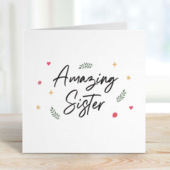 Card For Sister Amazing Sister Christmas Card Sister's Birthday Thank You Card Cute Gift Card For Her My Sister Lil Sis Big Sis Sister