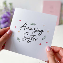 Card For Sister Amazing Sister Christmas Card Sister's Birthday Thank You Card Cute Gift Card For Her My Sister Lil Sis Big Sis Sister