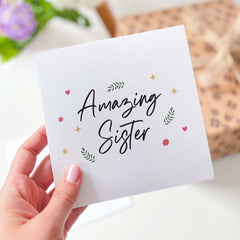 Card For Sister Amazing Sister Christmas Card Sister's Birthday Thank You Card Cute Gift Card For Her My Sister Lil Sis Big Sis Sister