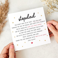 Card for Stepdad Father's Day Stepdad's Birthday Thank you Card Meaningful Poem Sentimental Keepsake for Bonus Dad Step Father Appreciation