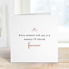 Card for Valentines Day Anniversary Birthday Thoughtful Love Card Cherish Forever Romantic Card Husband Wife Partner Boyfriend Girlfriend