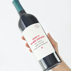 Cheers to No More Landlords Wine Label Sticker Housewarming Gift for Friend Family Wine Prosecco Bottle Sticker Homeowner Celebration