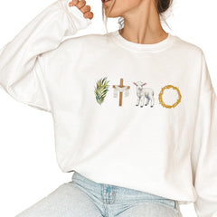 Christian Easter Jumper for Women – Religious Gift Top for Her