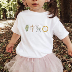 Christian Easter T-shirt for Kids – Religious Outfit Gift for Child, Grandchild, Godchild, Niece or Nephew
