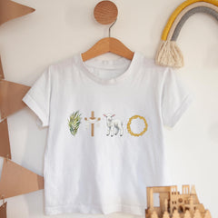 Christian Easter T-shirt for Kids – Religious Outfit Gift for Child, Grandchild, Godchild, Niece or Nephew