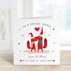 Christmas Card For A Couple Personalised Xmas Card To A Special Couple With Love At Christmas Xmas Card For Married Engaged Couple Newlywed