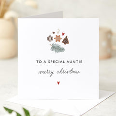 Christmas Card For Auntie To A Special Auntie Merry Christmas Card With Cute Special Xmas Icons Gift Card For Her Auntie Gift Card Aunt