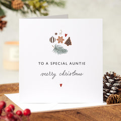 Christmas Card For Auntie To A Special Auntie Merry Christmas Card With Cute Special Xmas Icons Gift Card For Her Auntie Gift Card Aunt