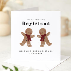 Christmas Card for Boyfriend First Christmas Together Card Romantic Holiday Card for Him 1st Xmas Gift Boyfriend
