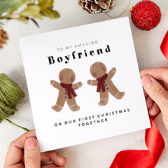 Christmas Card for Boyfriend First Christmas Together Card Romantic Holiday Card for Him 1st Xmas Gift Boyfriend