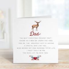 Christmas Card For Dad Daddy Merry Christmas Gift Card With Unique Emotional Message For Dad Daddy Best Christmas Gift Xmas Card Dad