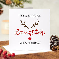 Christmas Card For Daughter Merry Christmas Card To A Special Daughter Xmas Gift Card With A Cute Christmas Reindeer Card For Her Lovely