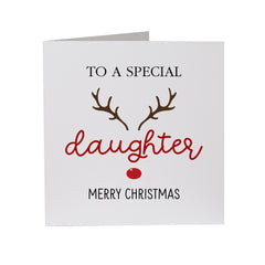 Christmas Card For Daughter Merry Christmas Card To A Special Daughter Xmas Gift Card With A Cute Christmas Reindeer Card For Her Lovely