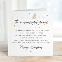 Christmas Card For Friend To A Wonderful Friend Card Card For Bestie Best Friend Xmas Cards For Her Him Best Friends You Are The Best Gift