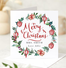 Christmas Card for Teacher Nursery Primary Assistant Teacher