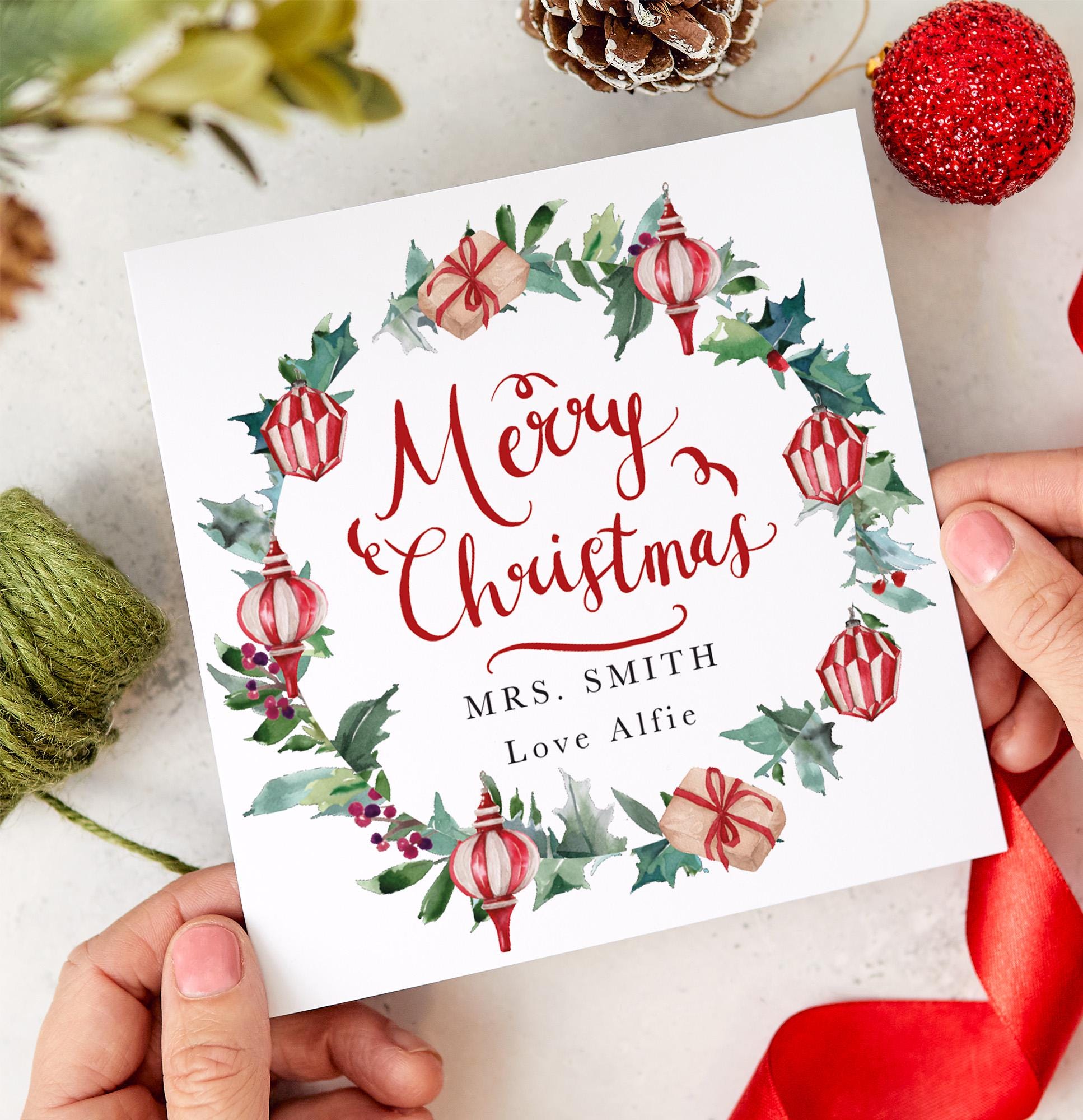 Christmas Card for Teacher Nursery Primary Assistant Teacher