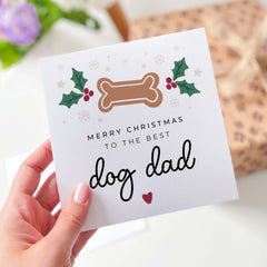 Christmas Card To The Best Dog Dad Xmas Card For Dog Owner Xmas Cards For Him Merry Christmas From Dog