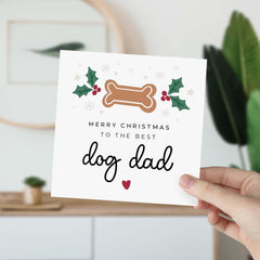 Christmas Card To The Best Dog Dad Xmas Card For Dog Owner Xmas Cards For Him Merry Christmas From Dog