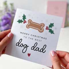 Christmas Card To The Best Dog Dad Xmas Card For Dog Owner Xmas Cards For Him Merry Christmas From Dog