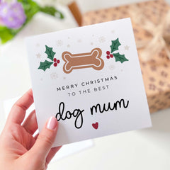 Christmas Card To The Best Dog Mum Xmas Card For Dog Owner Xmas Cards For Her Merry Christmas From Dog