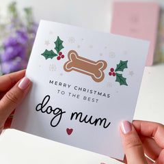 Christmas Card To The Best Dog Mum Xmas Card For Dog Owner Xmas Cards For Her Merry Christmas From Dog