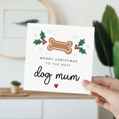 Christmas Card To The Best Dog Mum Xmas Card For Dog Owner Xmas Cards For Her Merry Christmas From Dog