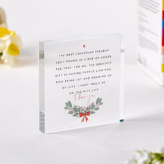 Christmas Gift Acrylic Plaque Heartfelt Present for Friend Teacher Boss Colleague or Neighbour Thoughtful Holiday Keepsake