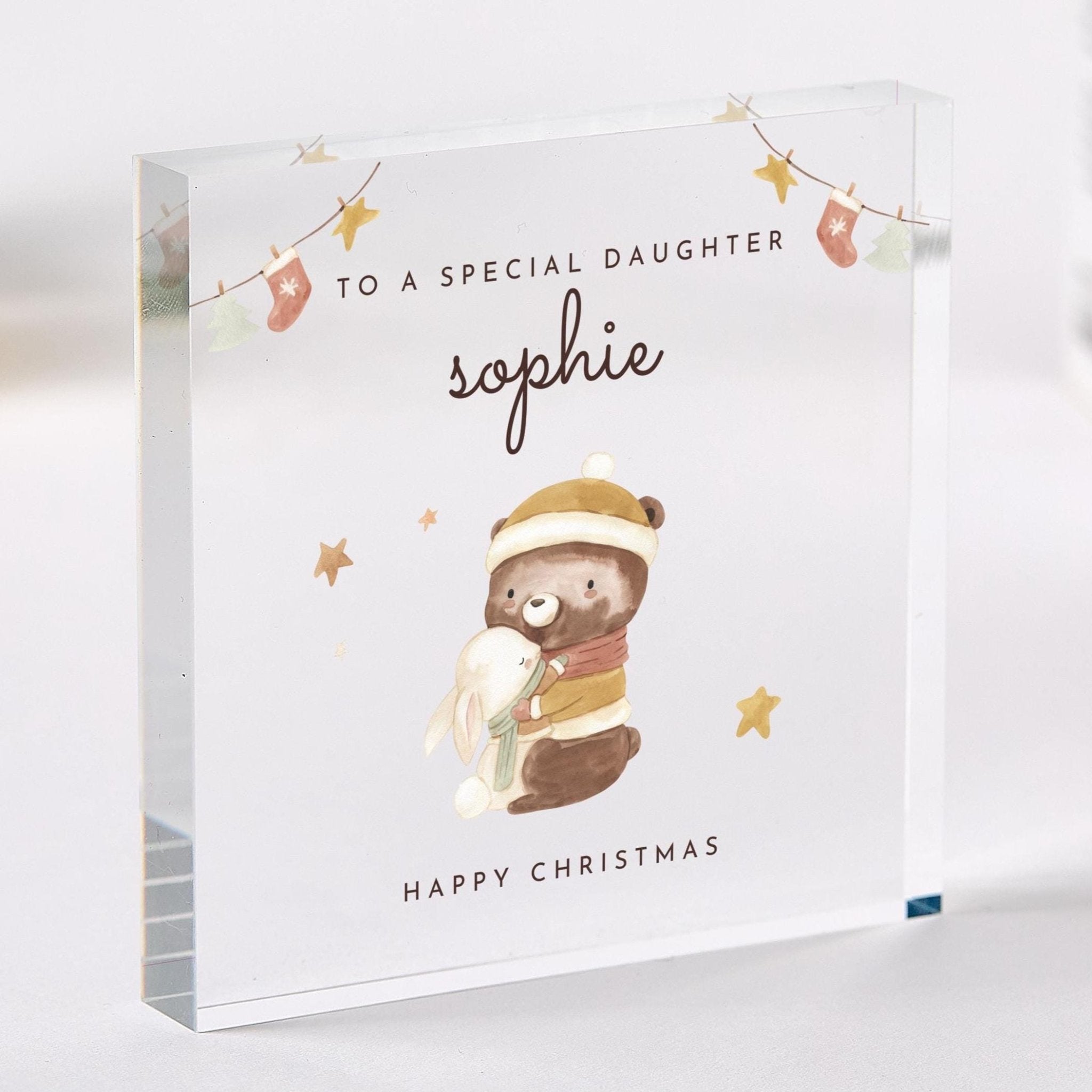 Christmas Gift for Daughter Personalised Acrylic Plaque Keepsake from Mum or Dad