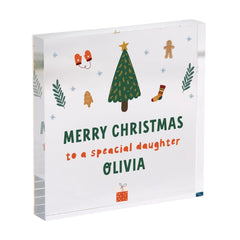 Christmas Gift for Daughter Personalised Acrylic Plaque Keepsake Special Festive Present from Mum Dad