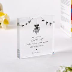 Christmas Gift for Girlfriend, Boyfriend, Wife or Husband Romantic Acrylic Plaque Xmas Keepsake