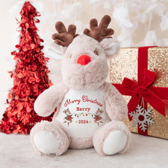 Christmas gift for Nephew Niece Grandson Granddaughter Son Daughter Reindeer soft toy with name Baby girl boy 1st Xmas Gift