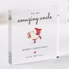 Christmas Gift for Uncle Personalised Acrylic Plaque Keepsake from Niece or Nephew
