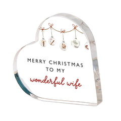 Christmas Gift for Wife Acrylic Heart Plaque