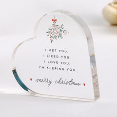 Christmas Gift for Wife Heart Plaque Keepsake Romantic Present for Husband, Boyfriend or Girlfriend with I’m Keeping You Message