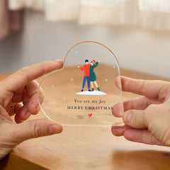 Christmas Gift for Wife Personalised Acrylic Heart Plaque Keepsake Romantic Present for Partner, Husband, Fiancé or Boyfriend