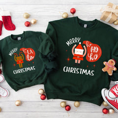 Christmas Jumper, Santa or Reindeer Design, Unisex Adult Kids Sizes, Matching Family Sweatshirt, Mr Mrs Xmas Outfit, Couple Funny Gift