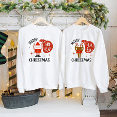 Christmas Jumper, Santa or Reindeer Design, Unisex Adult Kids Sizes, Matching Family Sweatshirt, Mr Mrs Xmas Outfit, Couple Funny Gift