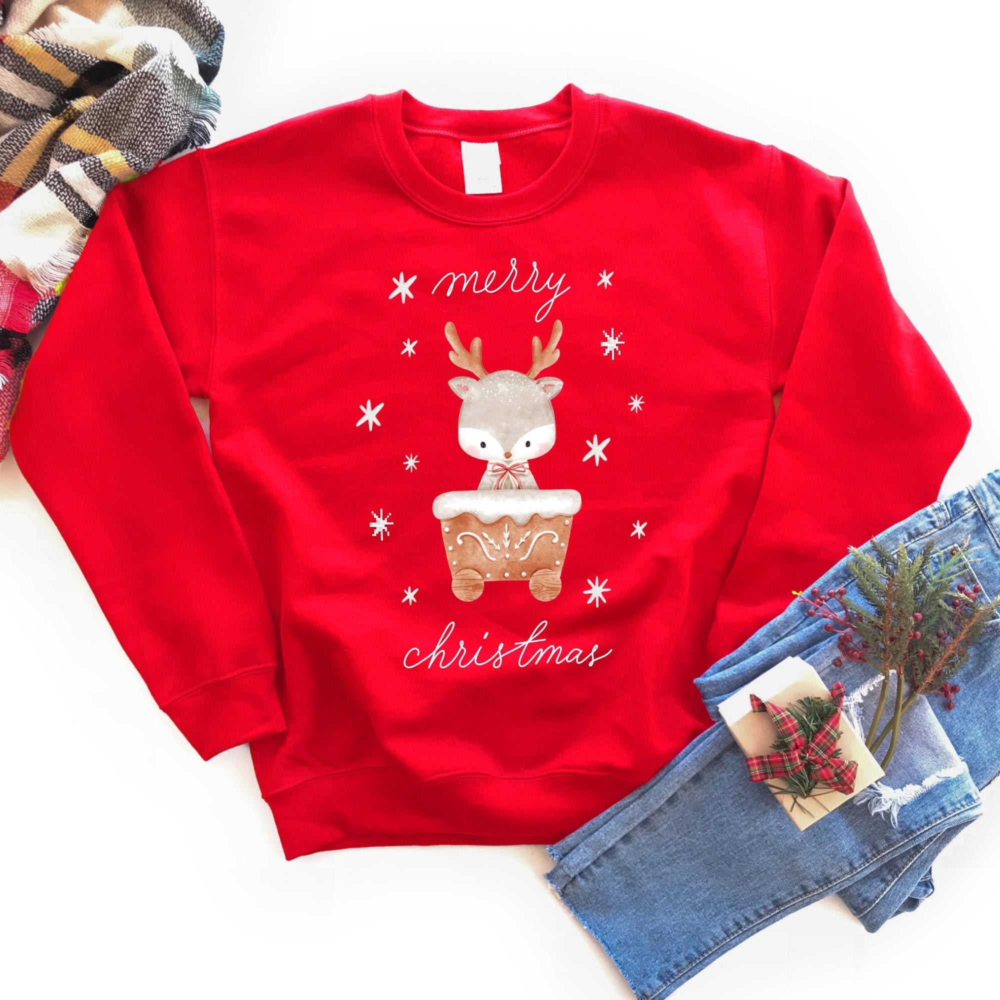 Christmas Kids Jumper Cute Sweatshirt for Adult Child Boy Girl