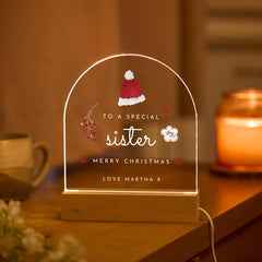 Christmas LED Light Plaque Gift for Mum / Available for Grandma Nanny Auntie Sister Daughter Niece or Granddaughter