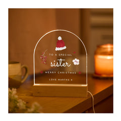 Christmas LED Light Plaque Gift for Mum / Available for Grandma Nanny Auntie Sister Daughter Niece or Granddaughter