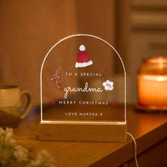 Christmas LED Light Plaque Gift for Mum / Available for Grandma Nanny Auntie Sister Daughter Niece or Granddaughter