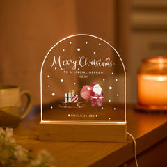 Christmas LED Light Plaque Gift for Son Daughter Grandchild Niece Nephew Godchild or Cousin – Festive Santa Xmas Night Light Keepsake